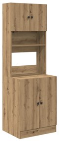 Konyhai Szekrény Kézműves Tölgy 60x50x180 cm Szerkezeti Fa