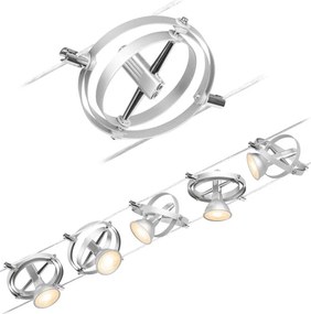 Paulmann 94436 - 5x GU5,3/10W CARDAN spotlámpa, matt króm, 230V