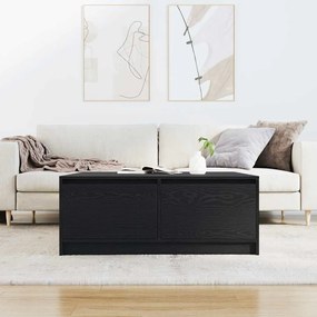 Fekete tölgyfa dohányzóasztal fiókokkal 100x100x40 cm