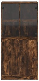 füstös tölgy színű magasszekrény ajtókkal 68x37x142 cm