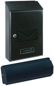 T03034 Torino Set postaláda újságtartóval fekete színben 505x402x95mm