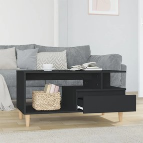 Fekete szerelt fa dohányzóasztal 90 x 49 x 45 cm