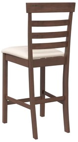 2 db barna tömörfa gumiból bárszékek párnákkal