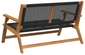 Kerti pad Fekete 122x76x73,5 cm Tömör akácfából