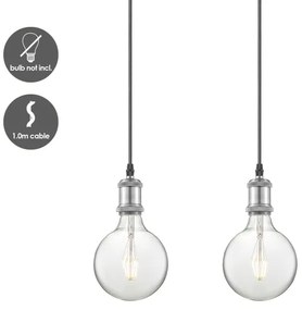 Tápkábel VINTAGE 3xE27/40W/230V matt króm