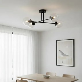 Brilagi - MALIVA felületre szerelhető csillár 4xE14/15W/230V fekete/átlátszó