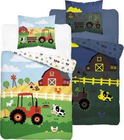 Ágyneműhuzat Kétoldalas 140x200 Traktor Farm Világító Sötétben Fluo