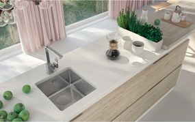 Egeria acél mosogató_1 medence, pult alá építhető_szálcsiszolt acél