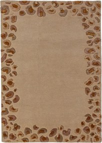 Natúr színű kézi szövésű gyapjúkeverék szőnyeg 160x230 cm Leopard Frame – Flair Rugs