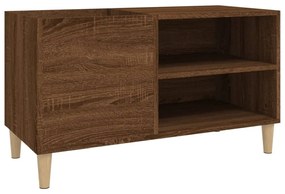 barna tölgyszínű szerelt fa hanglemezszekrény 84,5x38x48 cm