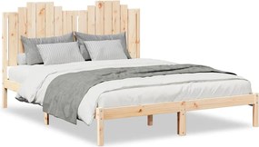 vidaXL tömör fa extra hosszú ágykeret matrac nélkül 160 x 220 cm