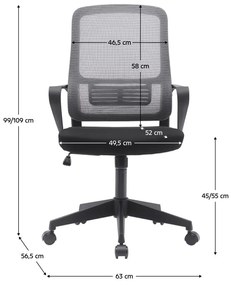 Irodai fotel SALOMI (szürke + fekete). 1091486