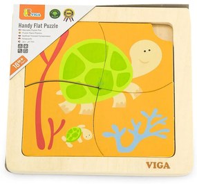 Fa képes kirakó puzzle Viga 4 db teknősbéka