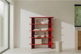 Piros fém könyvespolc 120x156x37 cm Hes – noo.ma