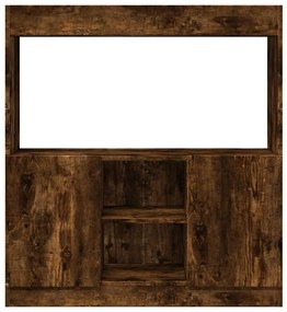 füstös tölgy színű szerelt fa magasszekrény 92 x 33 x 100 cm