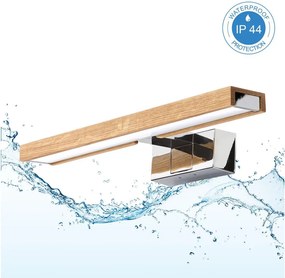 Brilagi-LED Fürdőszobai tükörvilágítás 3 az 1-ben WOODY MIRROR LED/8W/230V 40 cm IP44 króm/tölgy