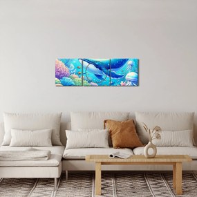Kép – Víz alatti világ (órával) (90x30 cm)