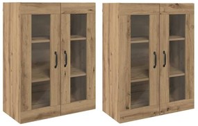 Fali Szekrények 2 pcs kézműves tölgy 69,5 x 34 x 90 cm Faanyag