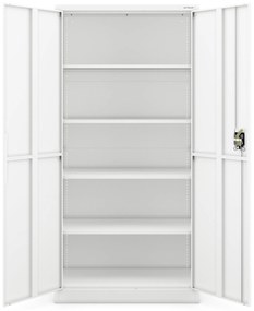 Fém iratszekrény JAN, 900 x 1850 x 400 mm, Smart: fehér