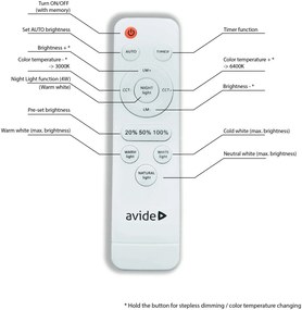Avide Stella ACLOCCT-80W távirányítós, kristályeffektes mennyezetlámpa, 80W LED, 3000K-6400K, 4800 lm