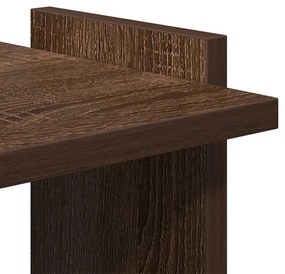 3 szintes barna tölgy színű szerelt fa könyvespolc 60x30x120 cm