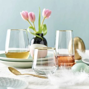 TOUCH OF GOLD vizespohár aranyszegéllyel, 590 ml