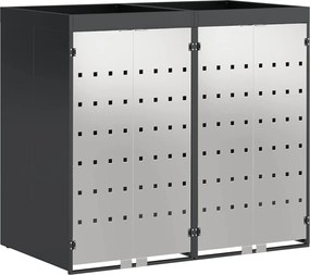 vidaXL Gurulós kuka tároló 3 kukához Antracit 340 x 77.5 x 115.5 cm