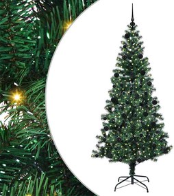 vidaXL Mesterséges, előre világított karácsonyi fa Zöld 210 cm