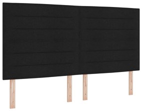 Boxspring Ágy Mattal Fekete Szuper Király Szövet