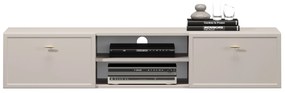 Lorini fali TV-szekrény 150 cm fiókokkal - kasmír / arany T-bar fogantyúk