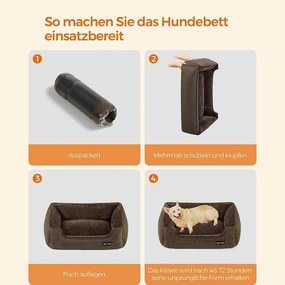 Kutyaágy, kivehető huzattal, L-es méret, barna | FEANDREA