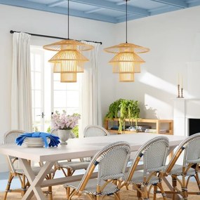 Immax 08255L - Csillár zsinóron PINCHOS 1xE27/40W/230V átm. 50 cm bambusz