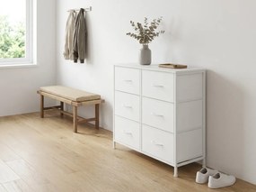 Komód textil fiókokkal VELMIO 77 x 74 cm, fehér