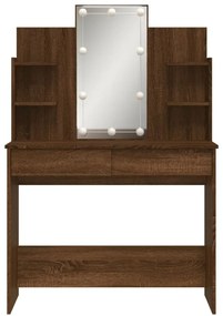 barna tölgy fésülködőasztal LED-del 96x40x142 cm