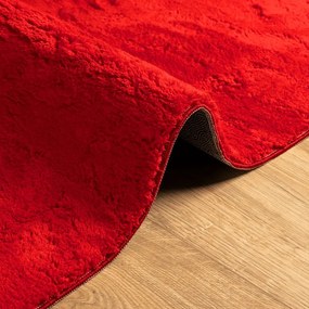 HUARTE piros rövid szálú puha és mosható szőnyeg 140 x 200 cm