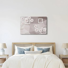 Kép bézs virágokkal (90x60 cm)