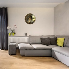 Arany fém falióra arany tükörrel 50 cm