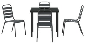 Kert étkező szett 5 pcs Sötétszürke Acél