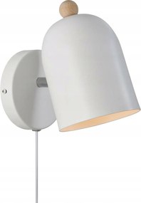 Nordlux Gaston fali lámpa fehér, fa, E27, 45°/320°, 19,5 cm