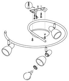 EGLO 88475 - Spotlámpa DAKAR 1 3xE14/40W