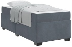 Ágykeret matraccal matracmal Sötétszürke 100 x 200 cm Bársony