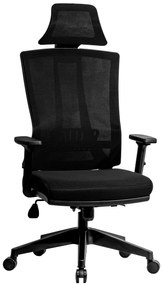 Ello ergonomikus irodai forgószék deréktámasszal, fejtámasszal, 3D Air mesh hálós
