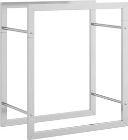vidaXL rozsdamentes acél tűzifatároló 50 x 28 x 56 cm