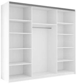 Ruhásszekrény tolóajtókkal Artaman 250 (fehér)  (tükörrel). 1105686