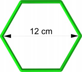Mézeskalács lyukasztó geometrikus figurák Hexagon Hatszög 12cm