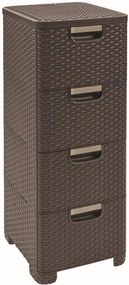 Curver Style 4x14L fiókos polc, sötétbarna