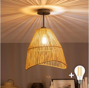 Brilagi - LED felületre szerelt csillár CERIA BOHO 1xE27/60W/230V átm. 30 cm fekete/barna