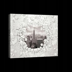 Vászonkép 80x60 Áttörés a falon városkép New York illúzió 3D