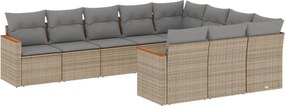 vidaXL 10 részes vegyes bézs polyrattan kerti ülőgarnitúra párnákkal