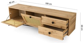 TV asztal/szekrény Hankin 180 (tölgy + fekete). 1072301